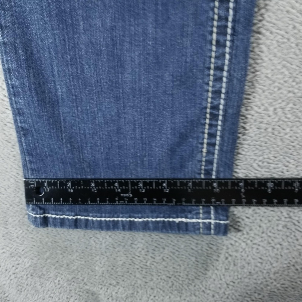 Amethyst Jeans Womes 16 Blue Straight Low Rise Embroidered Flap Pockets - Picture 9 of 10